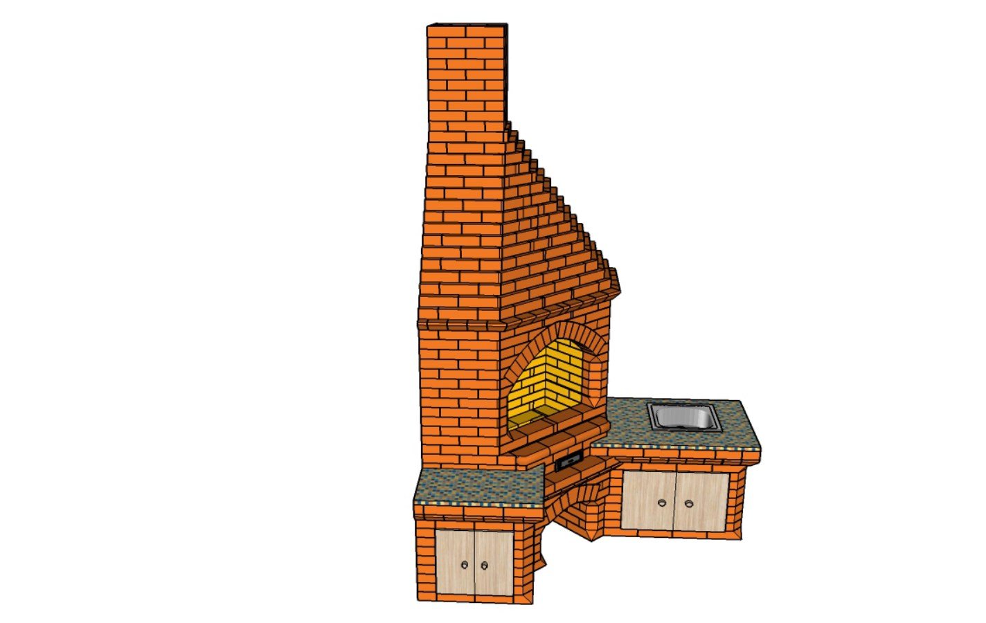 Угловой барбекю из кирпича чертежи и фотографии