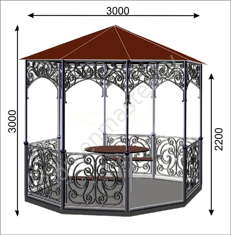 Металлическая беседка БД.010.02.00