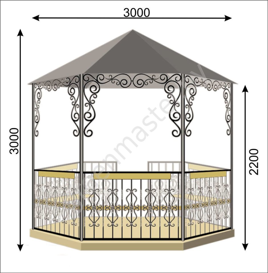 Беседка кованая 3 на 3