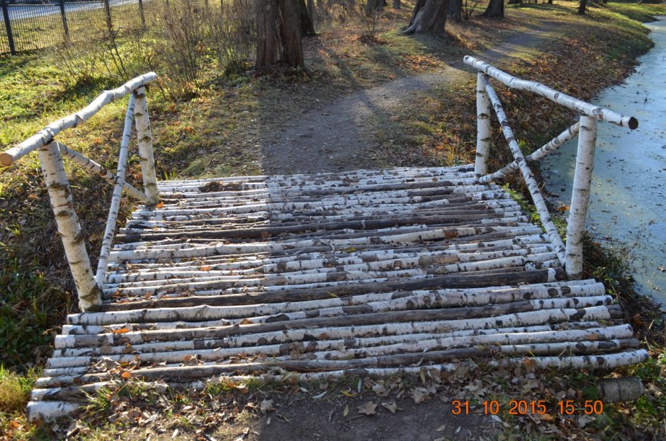 Заборчик из березовых стволов