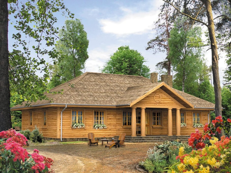 Одноэтажные деревянные дома