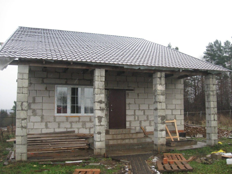 Баня 6 на 6 из газобетона