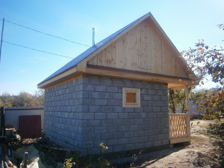 Баня из керамзитобетонных блоков 4х4