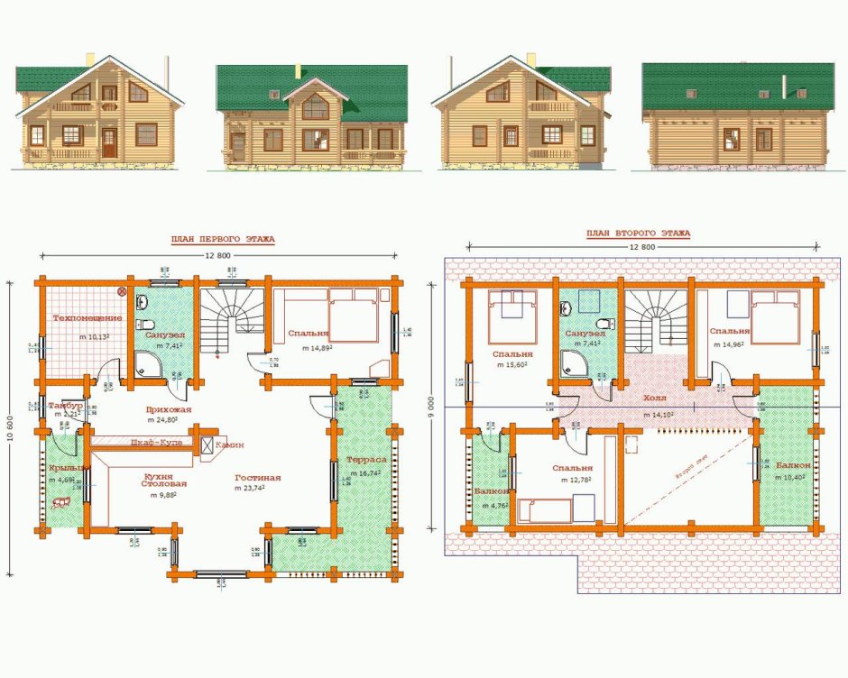 Планировки домов и коттеджей с двумя этажами