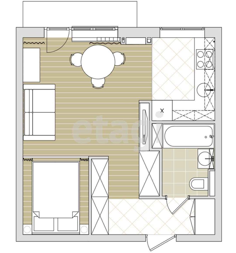 Планировка квартиры студии 32 кв.м