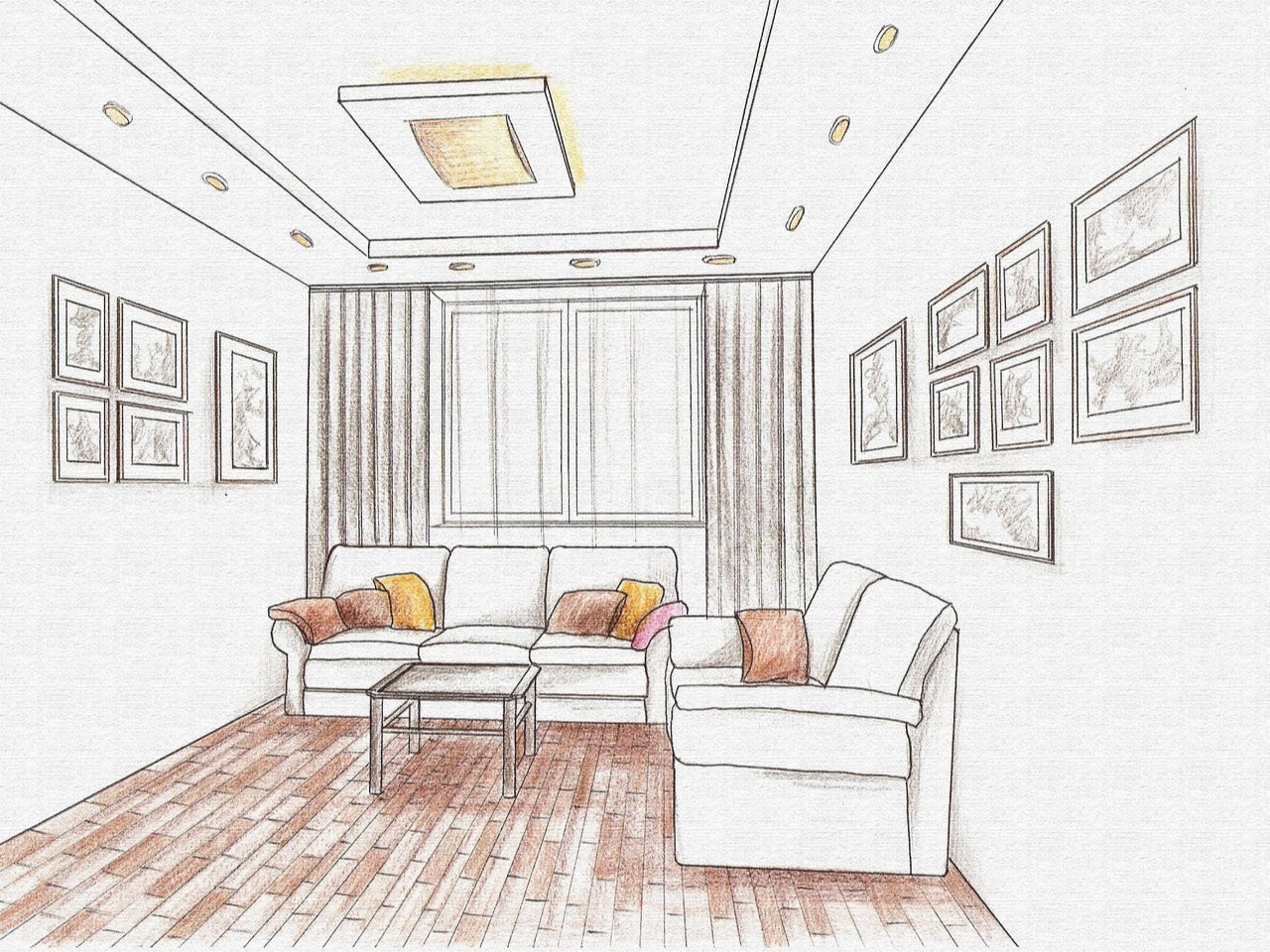 Рисунок комнаты 7 класс легко. Набросок интерьера комнаты. Интерьер комнаты чертеж. Рисование интерьера комнаты. Угловая перспектива комнаты.