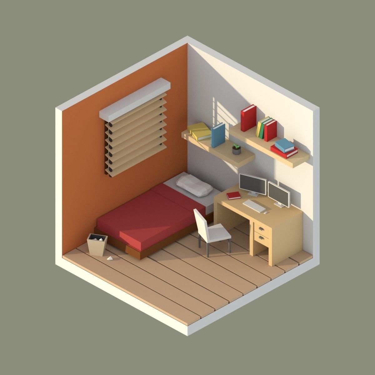 3д модель комнаты. Low Poly 3d интерьер. Комната isometric 3d. Спальня isometric 3d. Моделирование комнаты.