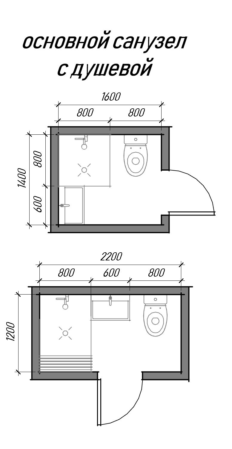 Планировка санузла - 65 фото