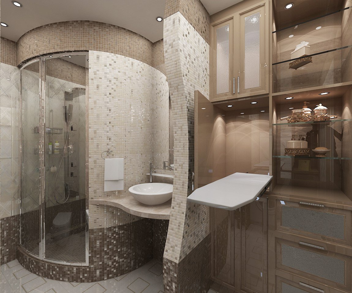 Ванная комната с душевой кабиной дизайн фото