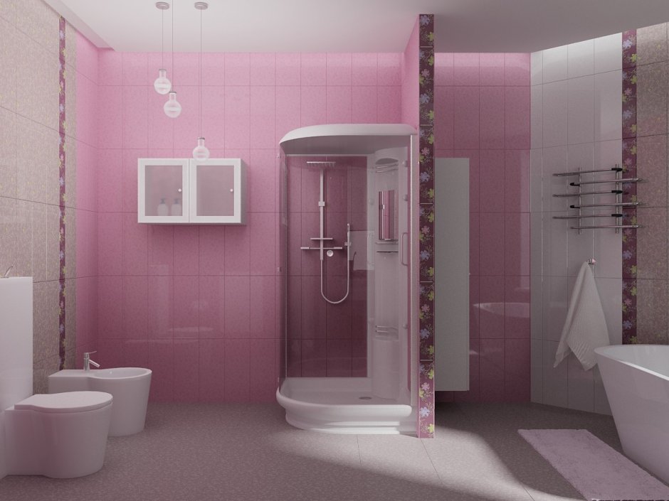 Розовый туалет