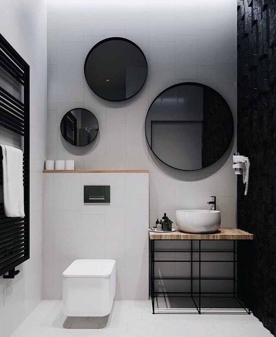 Черные аксессуары для ванной комнаты