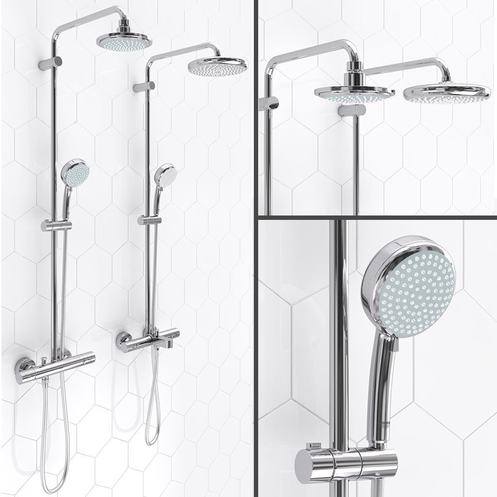 Стойка для душа. Grohe Tempesta System 210. Душевая система Грое Темпеста. Grohe Tempesta Cosmopolitan 210. Душевая система Grohe 26223001.