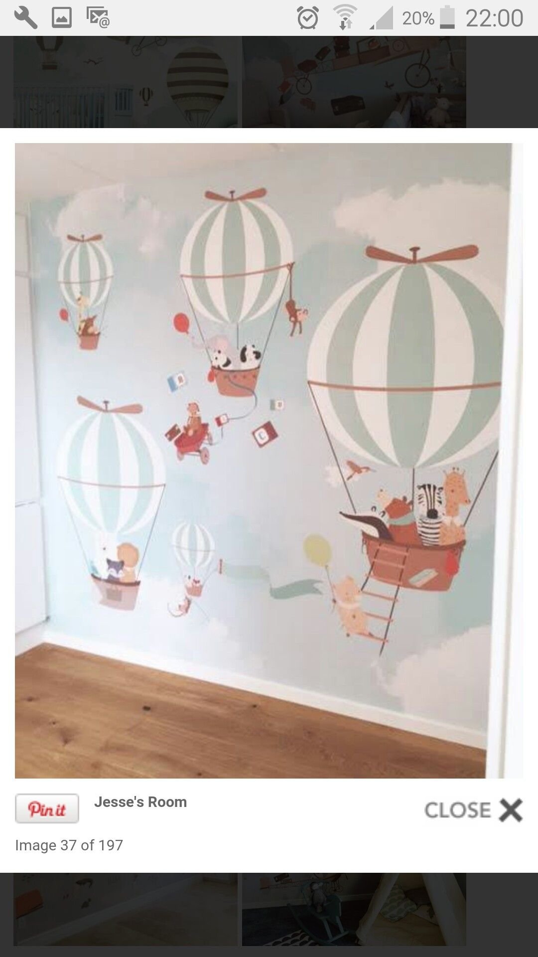 Роспись детской стены с воздушными шарами