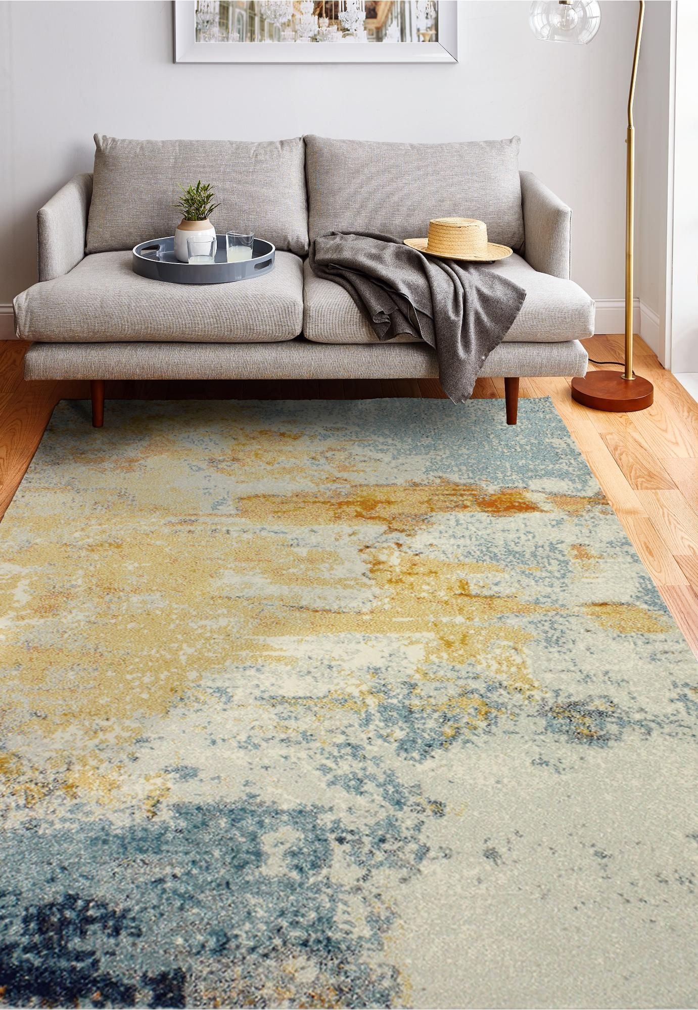 ковер gray and yellow rug