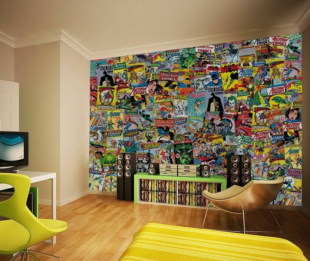 Комикс найдется свободная комната. Комиксы в интерьере. Постеры в комнату. Плакаты на стену. Интерьер в стиле комиксов.