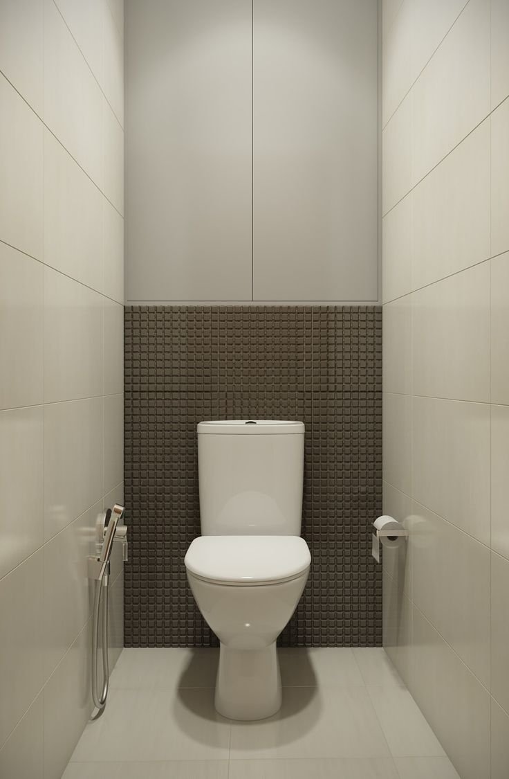 Дизайн маленького туалета с подвесным унитазом