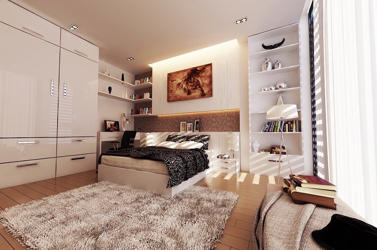 Дизайн комнаты 10 кв м фото с диваном и шкафом