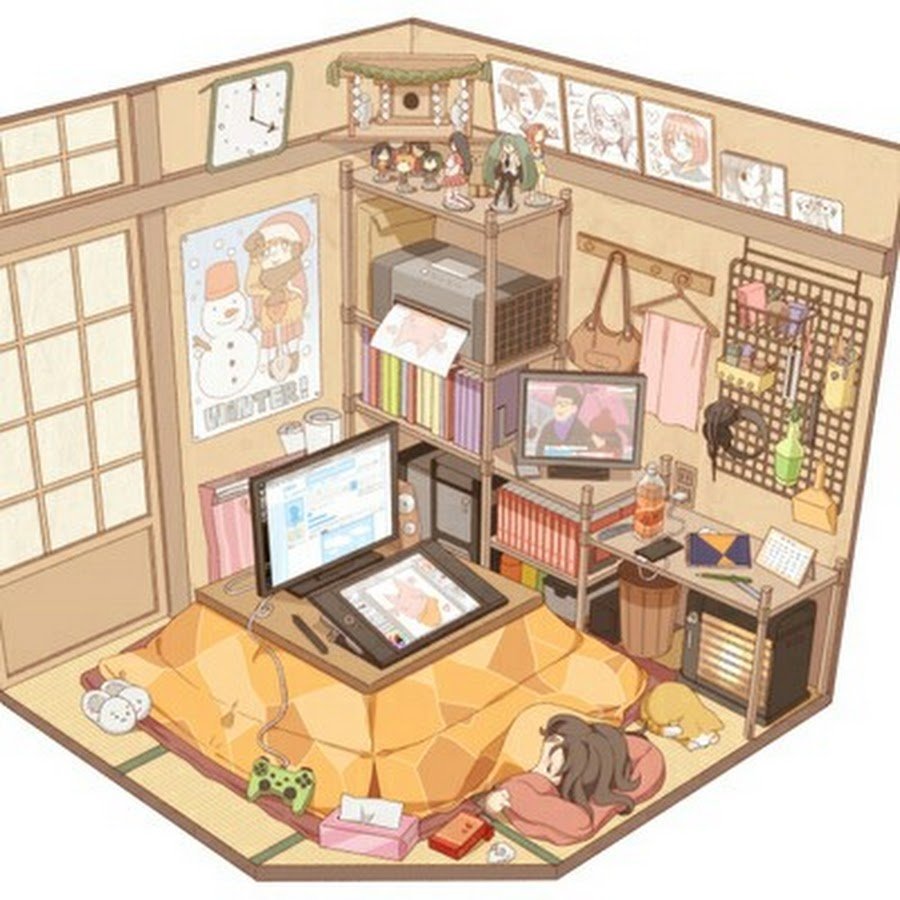 Комната в Японии аниме
