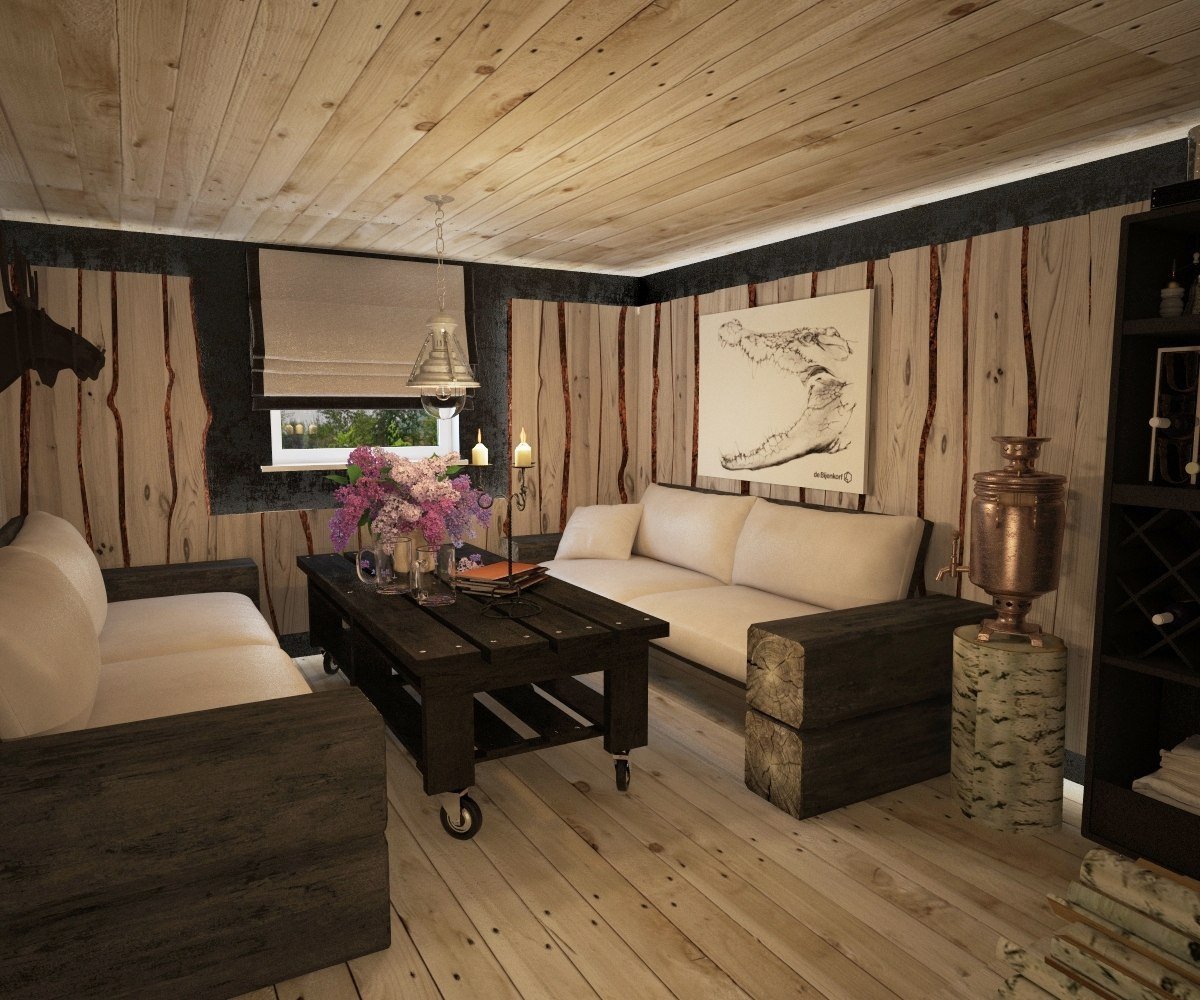 комнаты отдыха в сауне в современном стиле