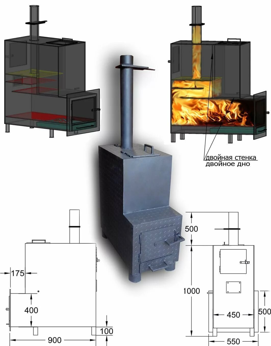 Печь - горелка на отработке для бани 9 - 14 кВт. Cheap heating.