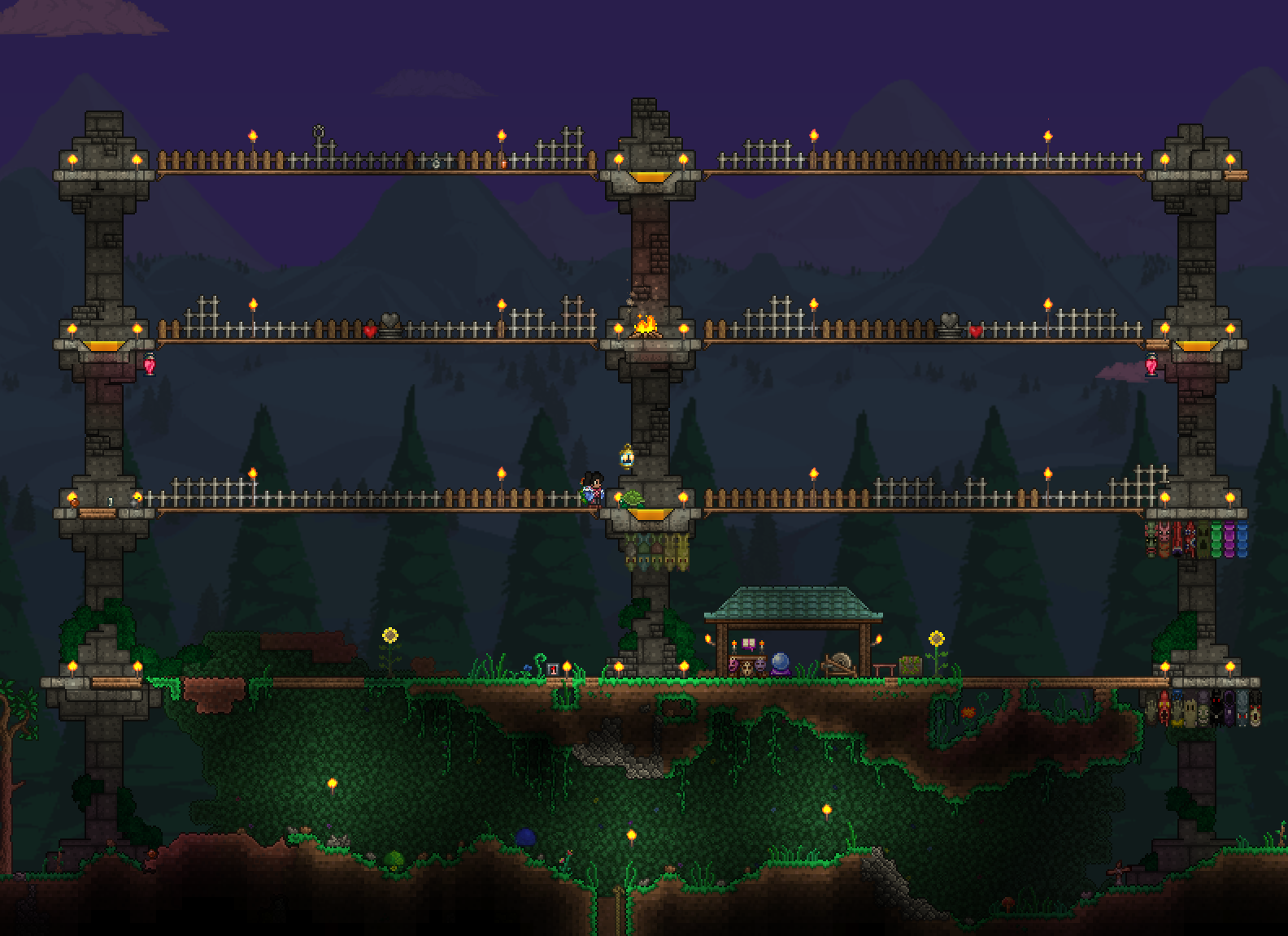 Terraria arenas. Арена для боссов террария 1.4. Кристалл Этернии террария Арена. Террария красивые арены для боссов. Арена террария для боссов.