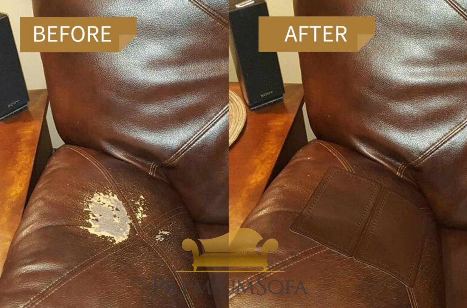 восстановление дивана из кожзама