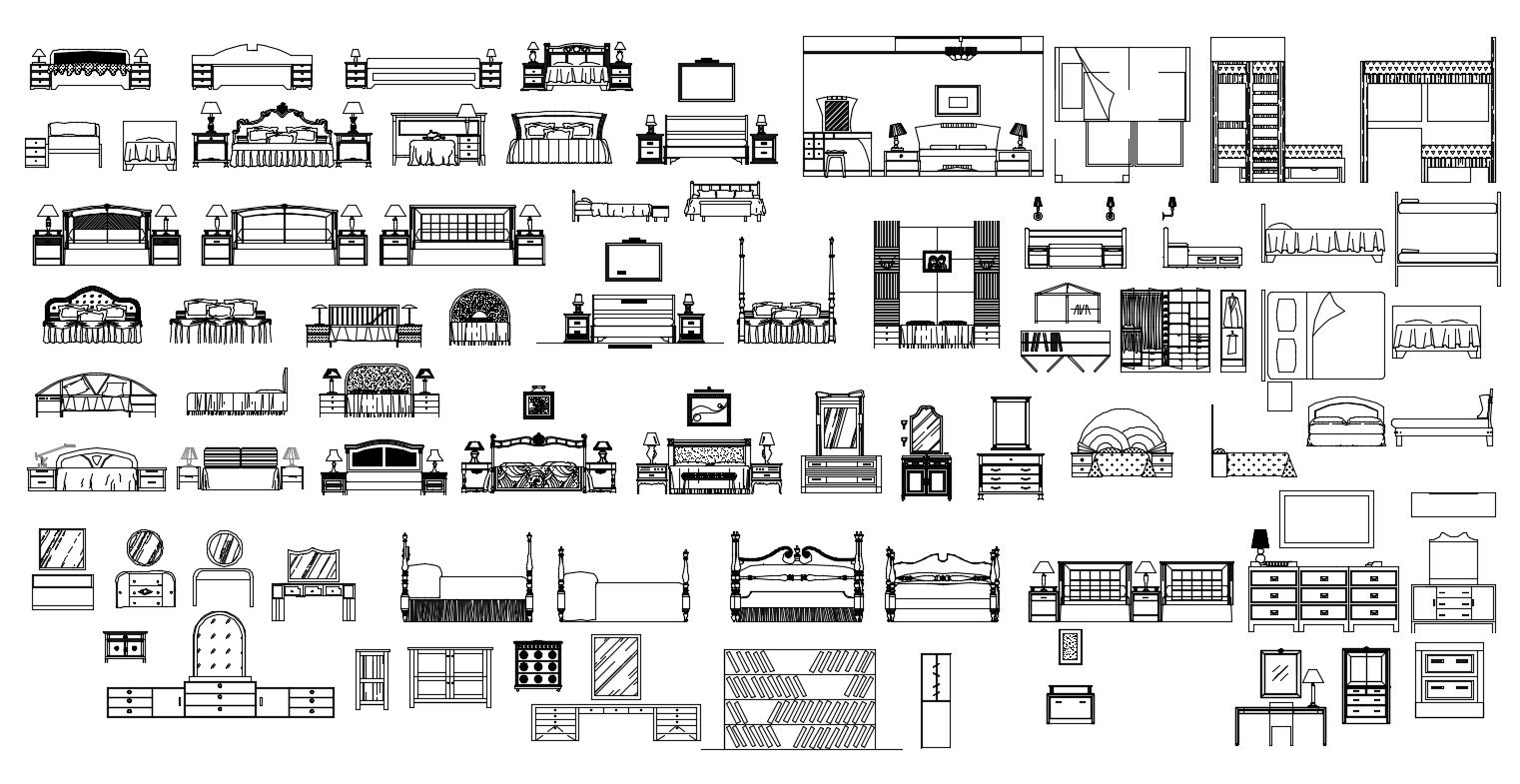 мебель в плане dwg