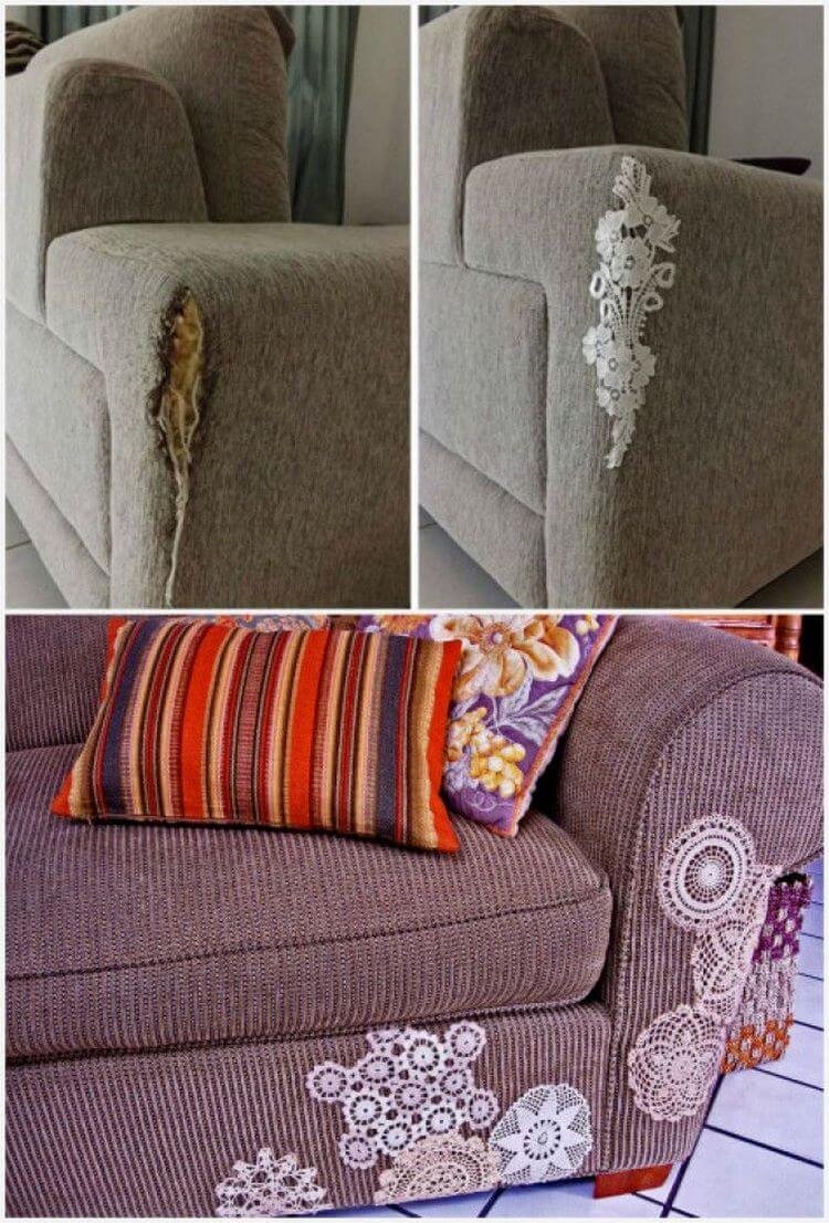 Заплатка на подлокотник дивана