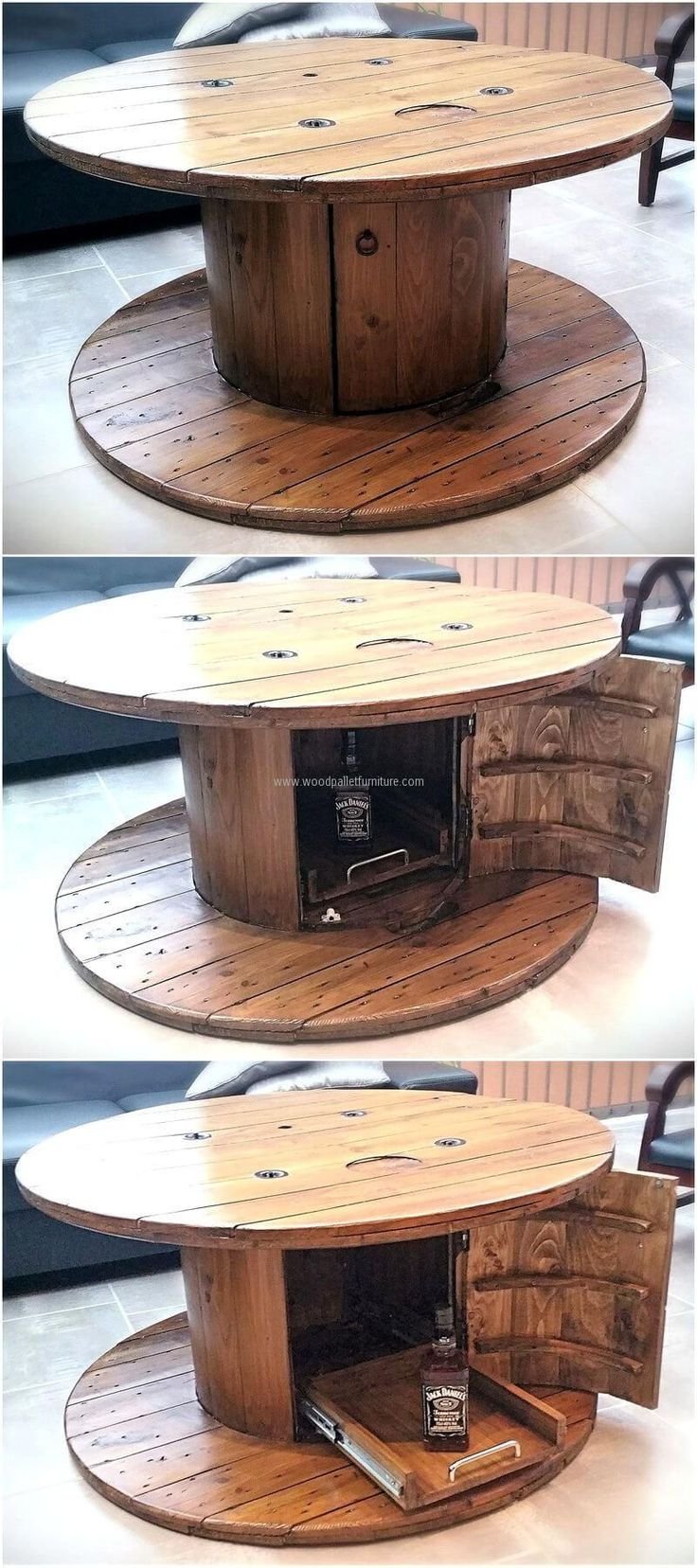 Деревянная катушка стол
