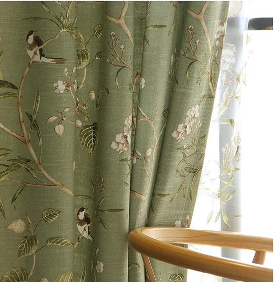 Ткань для штор с птичками