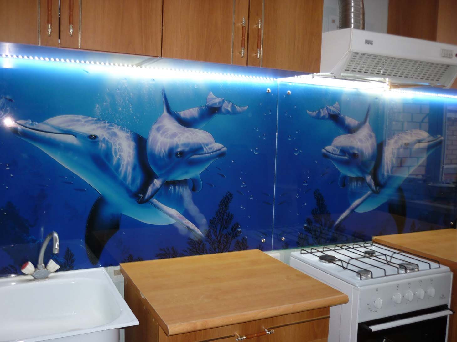 шкаф с фотопечатью дельфины