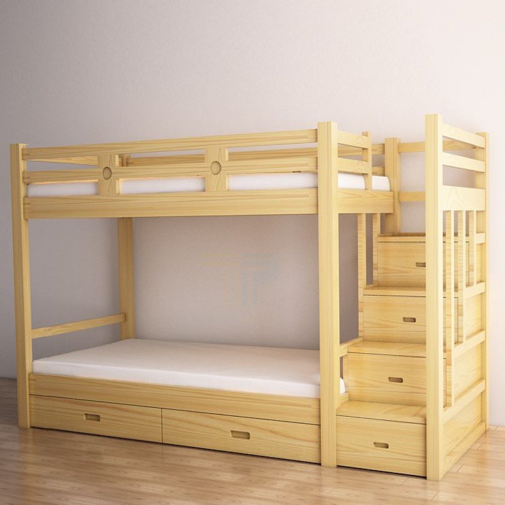 детская кровать двухъярусная с ящиками ступеньками