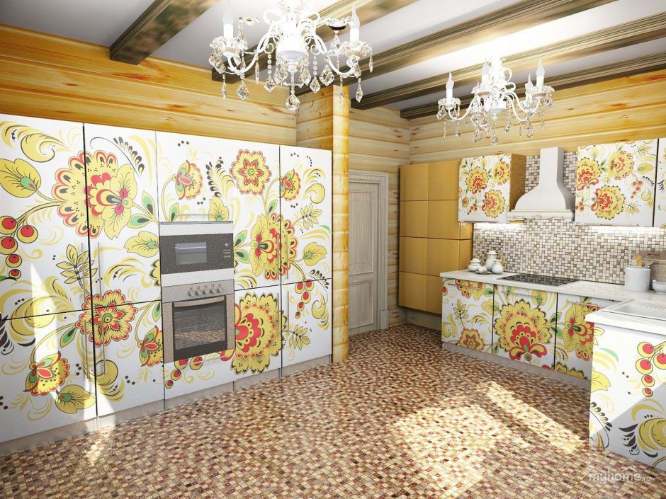 Кухня в русском стиле дизайн