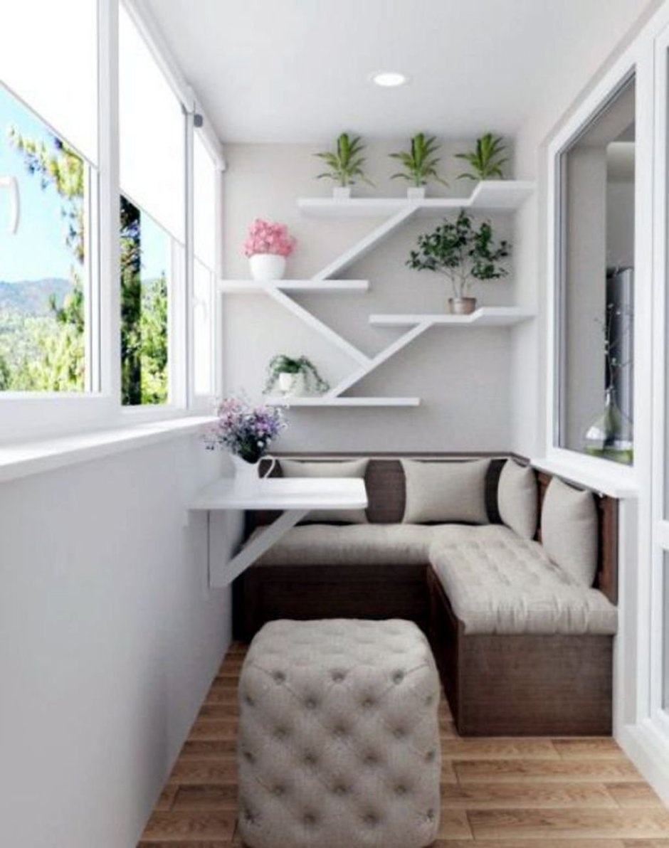 Дизайн маленькой комнаты с балконом