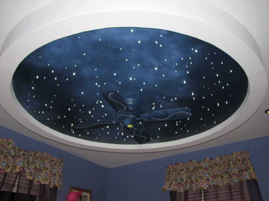 Натяжной потолок звездное небо в детской