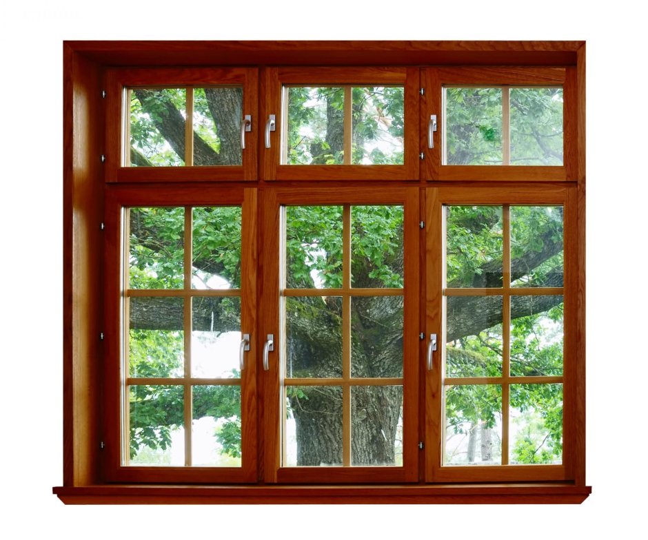 Деревянные окна с двойным стеклопакетом современные