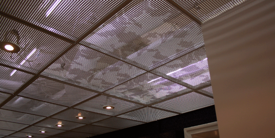 Потолок перфорированный алюминиевый