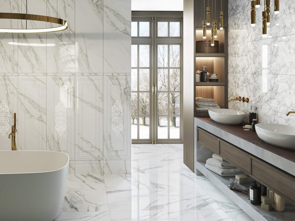 Vitra Marmori Calacatta белый интерьер