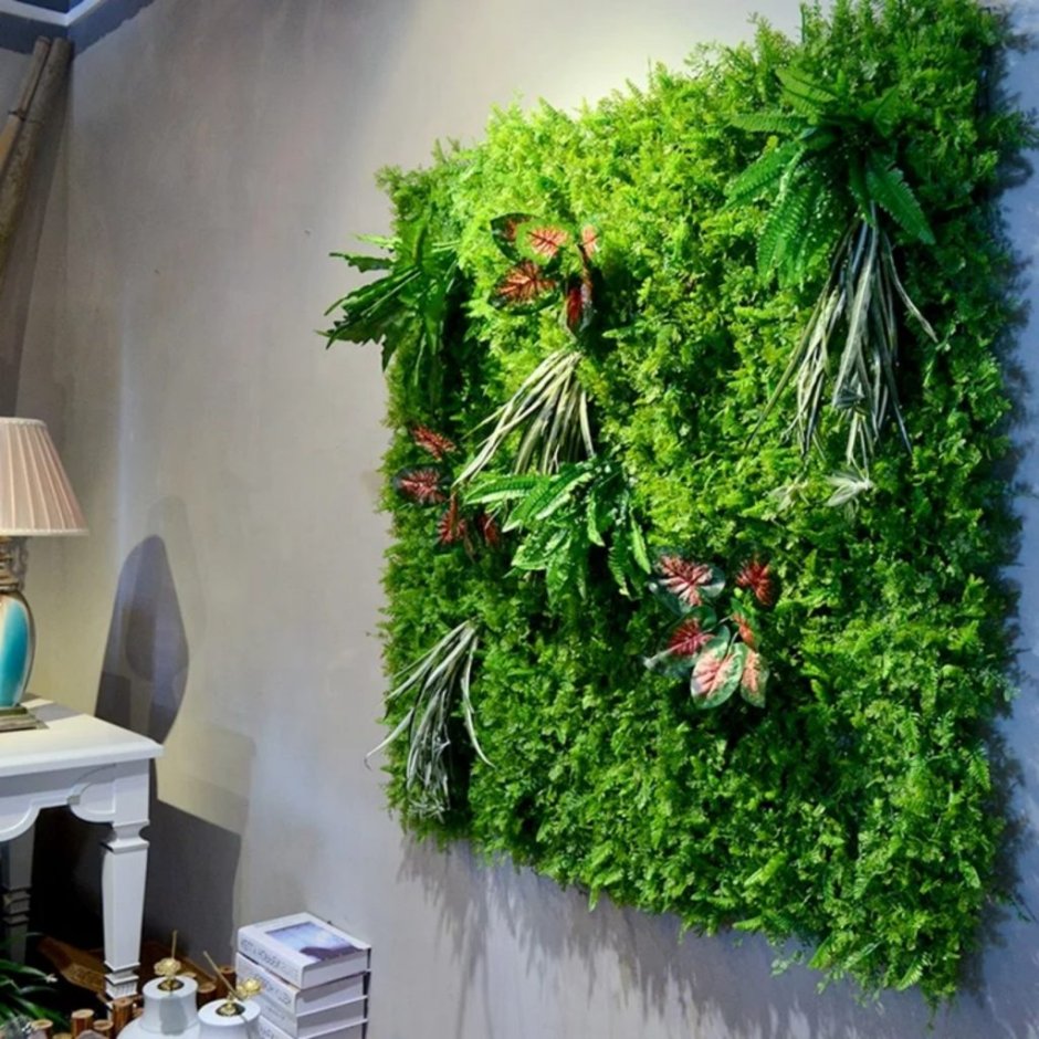 Стена из искусственных растений