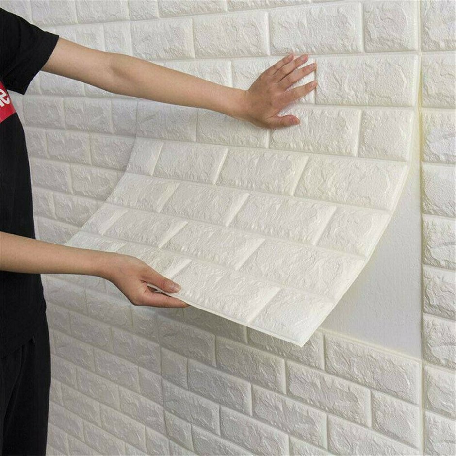 3d cамоклеющиеся панели "кирпич Оникс" (Brick Beige-White)