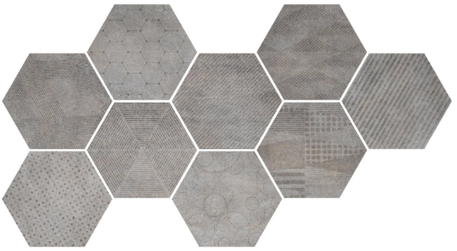 Плитка мозаика Hexagon Olmedo Gray
