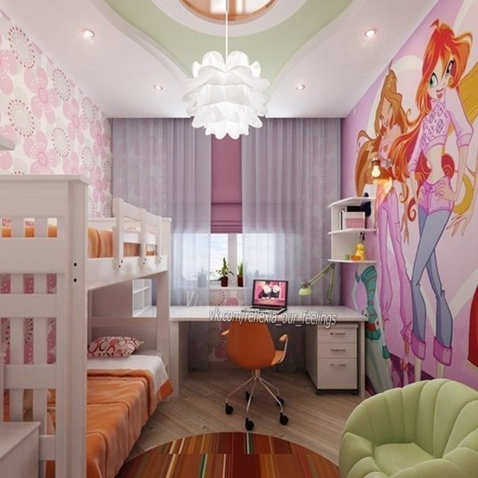 Дизайн маленькой комнаты для девочки