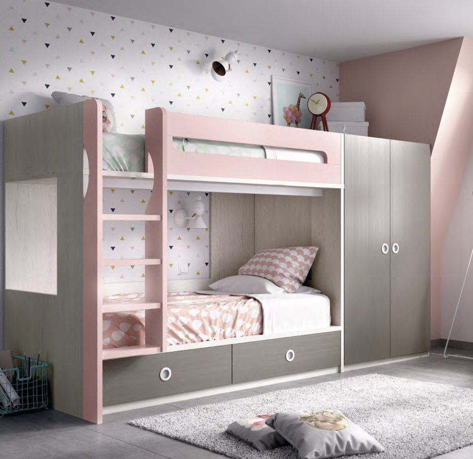 проекты детских комнат с двухъярусной кроватью