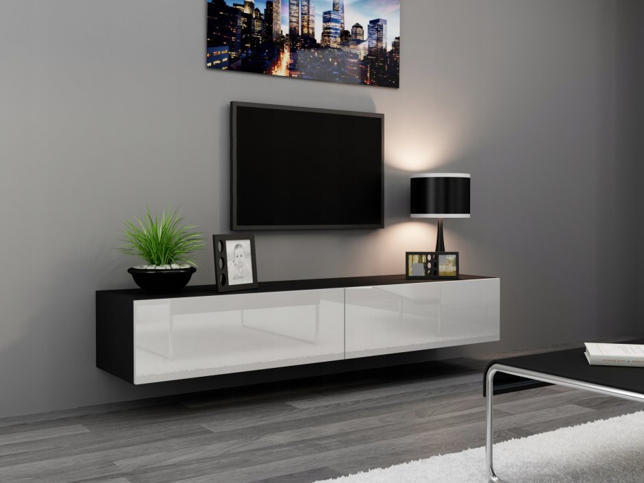 Навесная тумба ТВ cama Vigo белый глянец 180см