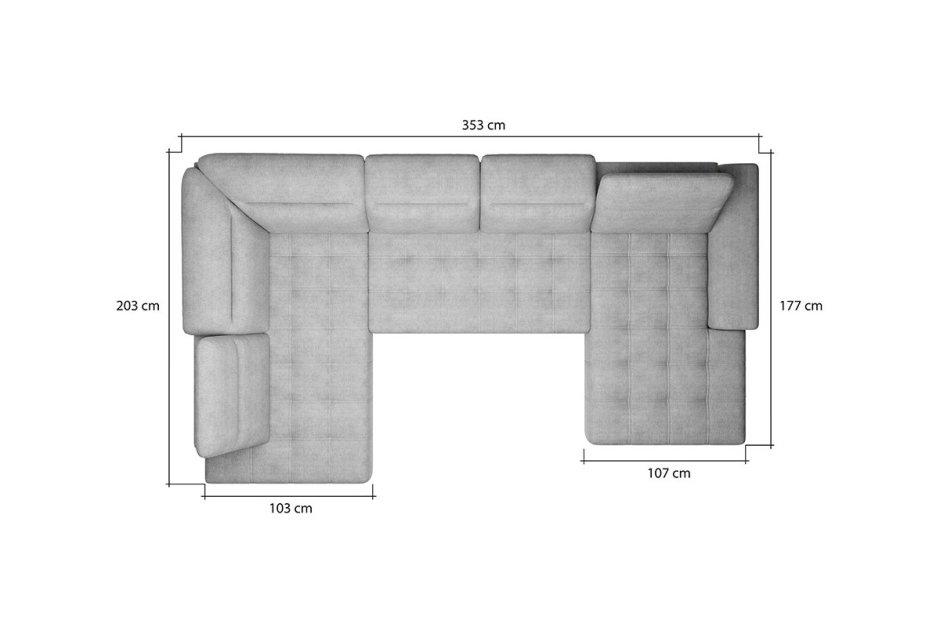 Угловой диван со спинками с двух сторон
