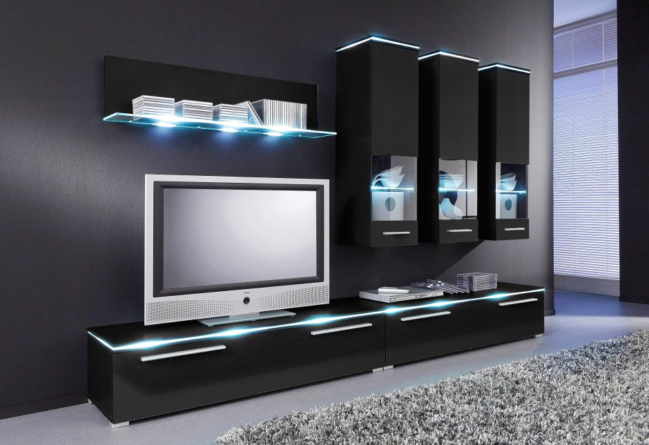 Стенка Модерн - эффект 3d - комплект с led 16к