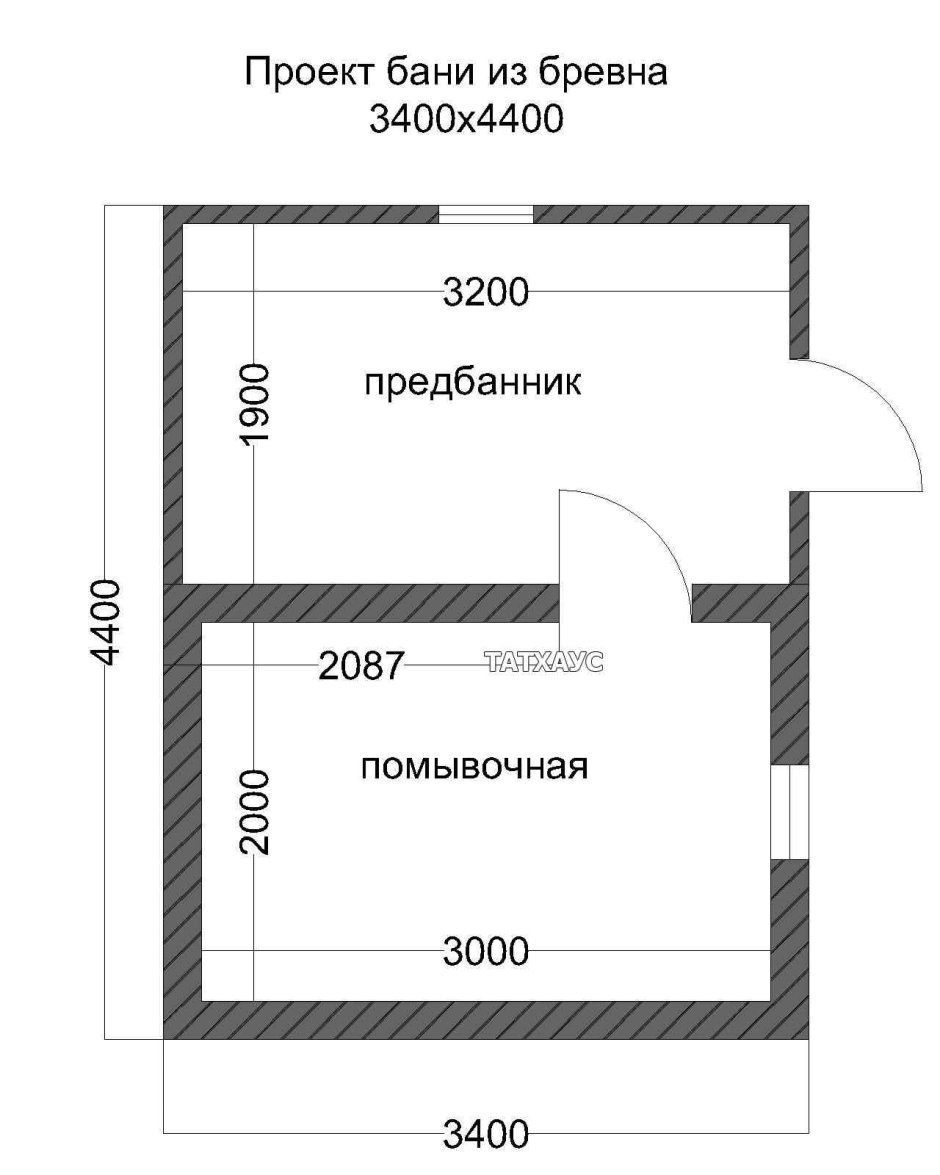 Проект бани 6х3 из пеноблоков