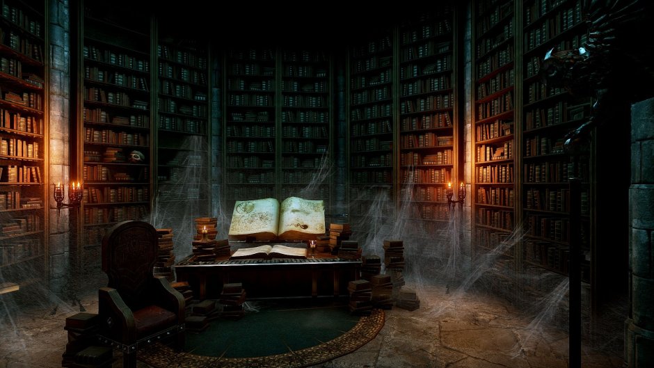 Комната с книжными полками