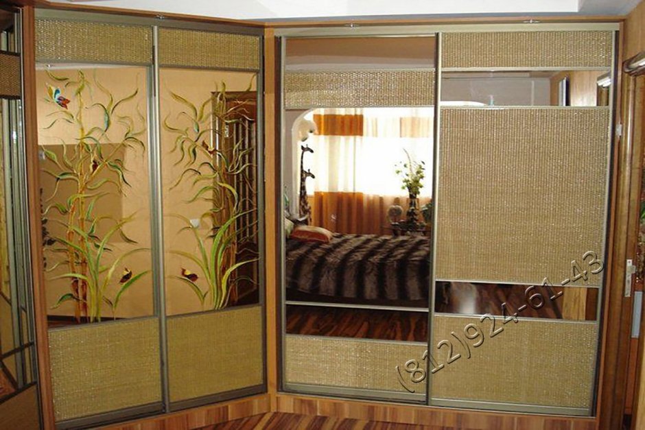 Шкаф купе ротанг