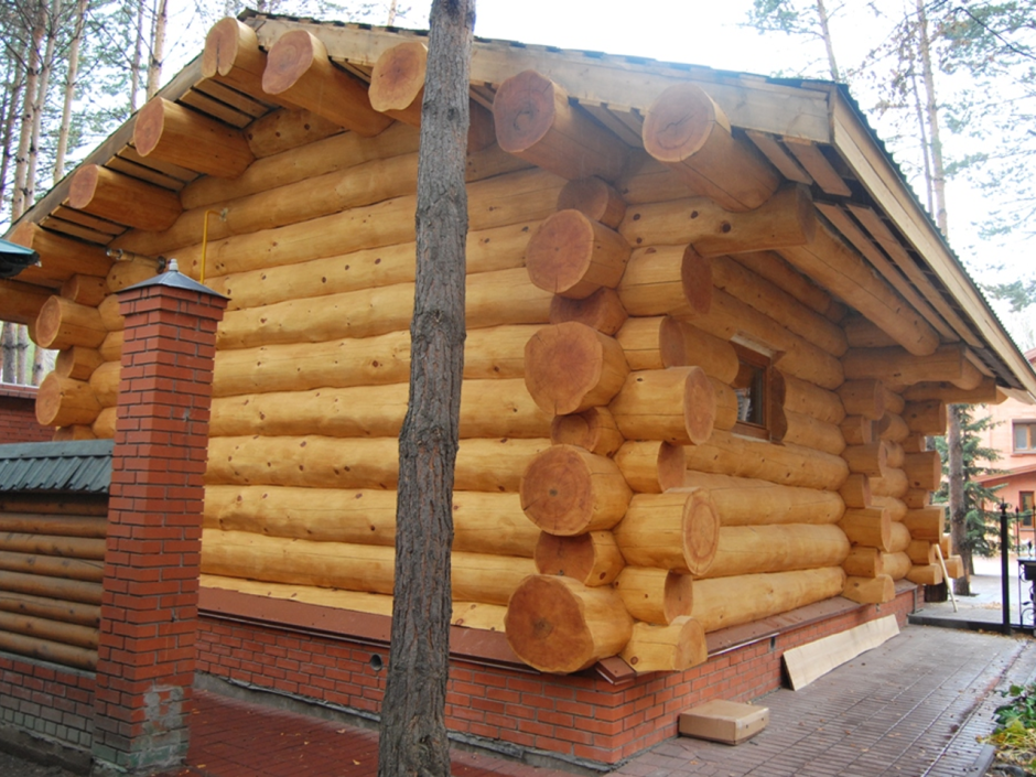 Бревенчатый дом в диком стиле